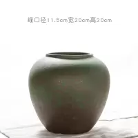 创意粗陶花瓶陶瓷水培花器客厅干花插酒店会所玄关欧式装饰品摆件 三维工匠 粗陶C2款(黑色)