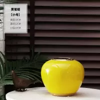 现代简约新中式客厅插花摆件干花装饰欧式陶瓷镀金色花瓶家用 三维工匠 黄蜜蜡[台面中号]+喜上枝盖