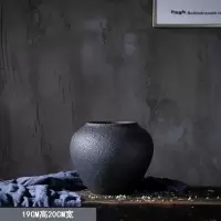 景德镇陶瓷花瓶落地摆件粗陶欧式简约干插花客厅酒店ins复古创意 三维工匠 19CM高20CM宽