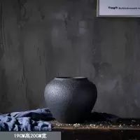 景德镇陶瓷花瓶落地摆件粗陶欧式简约干插花客厅酒店ins复古创意 三维工匠 60CM高20CM宽