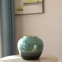 现代美式中式地中海风格陶瓷花瓶室内家居仿真花套装客厅摆件装饰 三维工匠 24*24花瓶+木兰套装