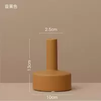 北欧丹麦简约文艺特殊几何造型桌面摆件小口花器陶瓷花瓶莫兰迪色 三维工匠 深蓝色-561