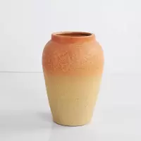 复古手工粗陶陶瓷花瓶粗陶干花花器插花客厅酒店陶艺软装饰品摆件 三维工匠 款式一 中等