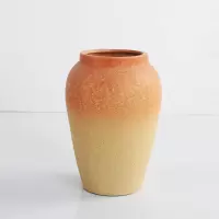 复古手工粗陶陶瓷花瓶粗陶干花花器插花客厅酒店陶艺软装饰品摆件 三维工匠 款式三 中等