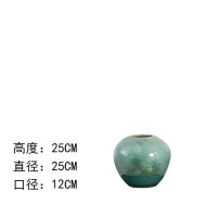 景德镇陶瓷落地大花瓶客厅玄关花插花器陶罐酒店欧式装饰家居摆件 三维工匠 高40直径40口23厘米