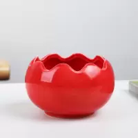 绿萝水培植物花瓶陶瓷花器水养花盆器皿鲜花插花客厅个性桌面摆件 三维工匠 DF-花器[桔] 小