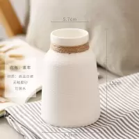 北欧花瓶ins风干花陶瓷创意器皿日式白色水培文艺床头装饰小摆件 三维工匠 [套装]素年+尤加利果(干花)