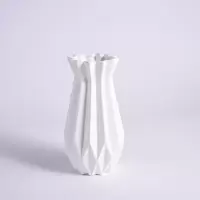 现代欧式简约居家摆件插花创意条纹鲜花陶瓷花瓶色白色蓝色粉色 三维工匠 白色C2(大)