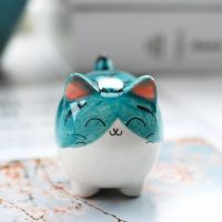 陶瓷小猫咪汽车摆件车内饰品客厅电视柜桌面装饰创意生日礼品 三维工匠 贱贱