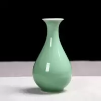 龙泉青瓷花瓶陶瓷简约现代客厅家居插花创意欧式干花小摆件装饰品 三维工匠 弟窑梅青