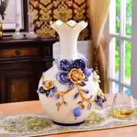 欧式花瓶摆件大号客厅干花插花创意陶瓷餐桌家居高花瓶摆设装饰品 三维工匠 小套大号(SL-028)