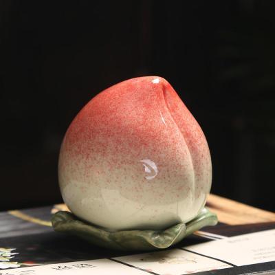 创意陶瓷寿桃摆件桃子办公室桌面摆件家居装饰品生日寿宴回礼礼品 三维工匠 福寿安康一个简易装