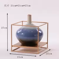 新中式现代轻奢创意陶瓷花器三件套摆件家居样板间售楼处软装饰品 三维工匠 A款大号
