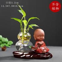 创意陶瓷花器小花瓶家居装饰品摆件插花干花中式客厅电视柜工艺品 三维工匠 KJY-福禄-祈福-蓝