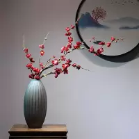 新中式陶瓷花瓶插花干花禅意花瓶摆件 客厅玄关桌腊梅花花艺装饰 三维工匠 辉钰花瓶不含花