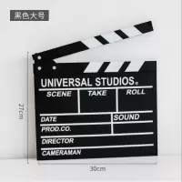 壁饰粉笔写 电影道具黑板拍板导演板场记板打板开拍板场记牌装饰 三维工匠 白色大号
