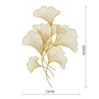 轻奢银杏叶铁艺壁挂客厅沙发背景墙饰墙面装饰品创意玄关立体挂件 三维工匠 银杏叶墙饰C壁饰