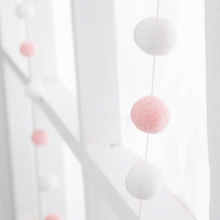 Ins少女绒球挂饰墙饰 房间寝室家居装饰小饰品墙上民宿心 三维工匠 绿色毛线球挂串壁饰