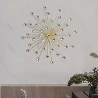 轻奢金属墙饰墙壁遮挡装饰卧室壁饰太阳花客厅沙发电视背景挂件 三维工匠 金色40cm