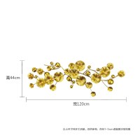 轻奢新中式铁艺装饰壁挂壁饰金属创意沙发背景墙墙面装饰挂件墙饰 三维工匠 135*50cm