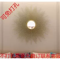 轻奢壁挂墙面装饰美式太阳镜金属壁饰客厅餐厅背景墙墙饰玄关挂件 三维工匠 直径金色60cm