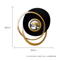轻奢金属抽象几何壁挂装饰镜创意墙饰现代简约客厅沙发背景墙装饰 三维工匠 黑色高100宽100壁饰
