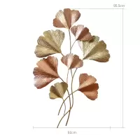 新中式客厅背景墙面玄关金属壁饰铁艺挂件装饰现代创意银杏叶壁挂 三维工匠 B款