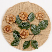 麻绳圆盘壁饰手工装饰品家居客厅玄关卧室民宿壁挂东南亚墙饰 三维工匠 24cm麻绳圆盘