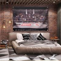 漫威十周年电影纪念墙面装饰挂布酒吧影咖主题工作室宿舍背景墙饰 三维工匠 95*45cm横款高清上下无黑边壁饰