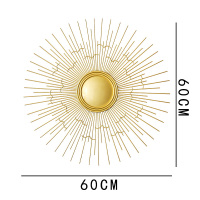 北欧客厅背景墙壁饰挂件卧室房间餐厅玄关墙面装饰品酒店软装壁饰 三维工匠 直径90cm(镜面款)