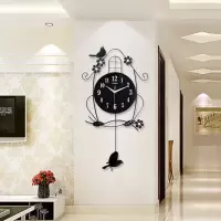 餐厅墙面轻奢装饰品小鸟创意现代墙饰客厅壁挂卧室墙壁饰墙上挂件 三维工匠 黑色小鸟+装饰画