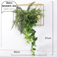 轻奢北欧式金属铁艺仿真花植物墙面装饰壁挂件客厅服装店壁饰墙饰 三维工匠 梵星金属壁饰正方形