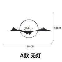 新中式山水壁饰墙饰酒店客厅墙面装饰电视墙沙发背景墙玄关挂件 三维工匠 不带光源180*75cm