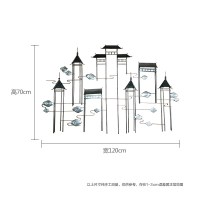 新中式金属玄关别墅房子山水画软装饰壁饰壁挂酒店艺术墙饰艺术品 三维工匠 180CM