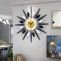 美式墙面装饰品客厅沙发背景墙挂件壁饰餐厅酒店轻奢创意铁艺壁挂 三维工匠 耀眼光芒宽65CM高65CM