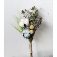 美好干花倒挂花束彩色木棉花青果金球松果墙面壁饰干花可插瓶 三维工匠 3
