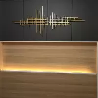 欧式轻奢金属壁饰展厅玄关餐厅床头电视沙发背景墙面装饰立体挂饰 三维工匠 150*60cm金色