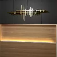 欧式轻奢金属壁饰展厅玄关餐厅床头电视沙发背景墙面装饰立体挂饰 三维工匠 220*88cm金色