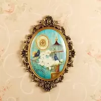 欧式壁挂玄关挂画墙上装饰品创意油画墙饰树脂彩绘工艺品复古壁画 三维工匠 油画壁挂(玉兰)壁饰