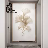 欣意软装铁艺壁饰新中式墙饰挂件客厅新古典餐厅玄关背景墙装饰品 三维工匠 120*78