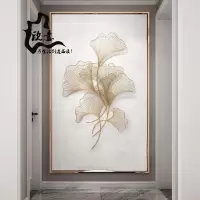 欣意软装铁艺壁饰新中式墙饰挂件客厅新古典餐厅玄关背景墙装饰品 三维工匠 88*60