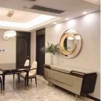 金属壁饰餐厅墙面装饰挂件玄关装饰镜轻奢壁挂样办间软装创意墙饰 三维工匠 100*100CM
