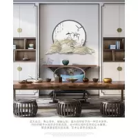 现代简约酒店客厅背景墙饰壁挂餐厅禅意挂件装饰样板房假山饰品 三维工匠 110/80cm壁饰