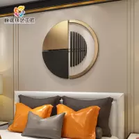 轻奢圆形铁艺壁挂壁饰墙上装饰品客厅餐厅金属背景墙墙面装饰挂件 三维工匠 120*120cm