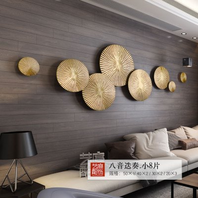入户玄关墙面装饰挂件轻奢现代过道壁饰创意客厅沙发背景墙装饰品 三维工匠 单片直径30