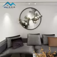 新中式家居客厅沙发背景墙立体铁艺装饰画挂件玄关壁挂饰卧室墙饰 三维工匠 直径70cm壁饰