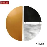 新古典 金属酒店会所装饰墙面立体圆形抽象壁饰 样板房客厅装饰品 三维工匠 B款直径70厘米