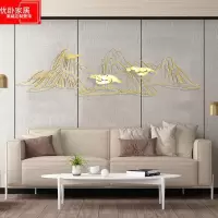 中式金属壁饰铁艺壁挂创意墙面假山装饰客厅沙发背景墙上立体挂饰 三维工匠 200*65