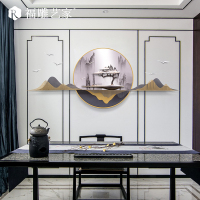 新中式山水客厅墙面装饰沙发背景墙饰餐厅3d立体壁挂墙上装饰挂件 三维工匠 恬静悠然(银)70*170cm壁饰