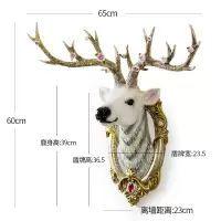 鹿头壁挂壁饰北欧风格客厅背景墙面装饰挂件玄关墙上墙壁挂饰 三维工匠 梅花鹿